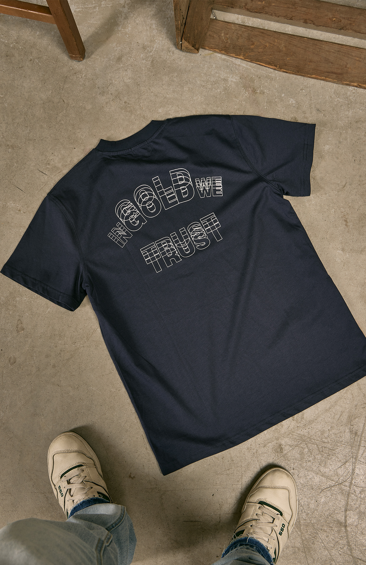 De Lijnen T-shirt Blauw